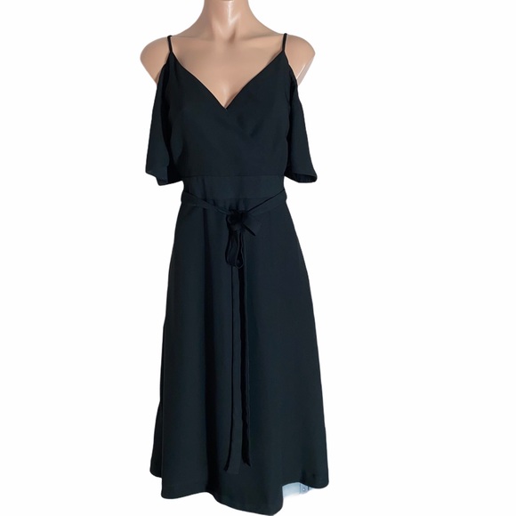 NEW Ann Taylor COLD SHOULDER FAUX WRAP DRESS 6 - Picture 5 of 15
